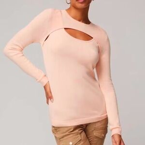 EUC White House Black Market Cashmere Blend Cutout Sweater Size Small
